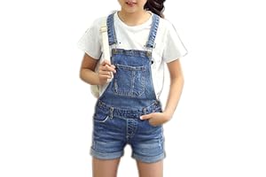 Rosiika Girls Little Big Kids Distressed BF Jeans Cotton Denim Bib Overalls Summer Shortalls 1P