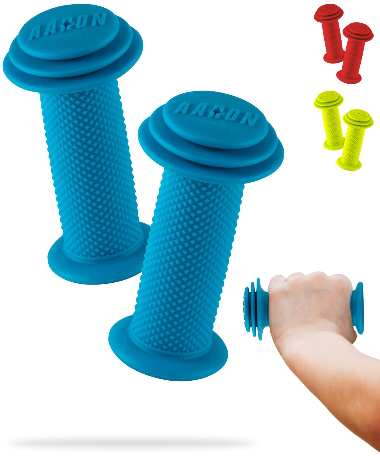 AARON KIDO Children's Bicycle Grips, Safety with Impact Protection, Children's Bicycle Handles, Handlebar Grips for Children, Matching Handlebar Grips Children's Bicycle, Balance Bike, Scooter,