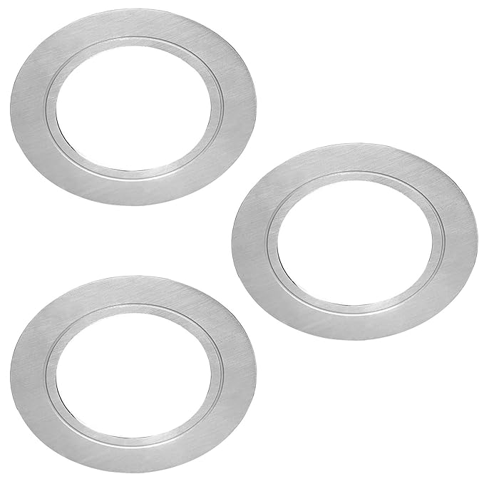 3 x 2,6 W LED Küche Schrank, runde Spot Beleuchtung & Treiber Kit Edelstahl-Finish – Warm Weiß – Flush Down Einbaustrahler un
