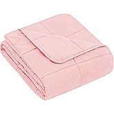 yescool Weighted Blanket (7 lbs, 41" x 60", Pink) Cooling Heavy Blanket for Sleeping Perfect for 60-90 lbs, Breathable Blanket with Premium Glass Bead, Machine Washable