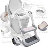 Glenmore Toddler Toilet Seat with Step Foldable Potty Training Grey White view 3
