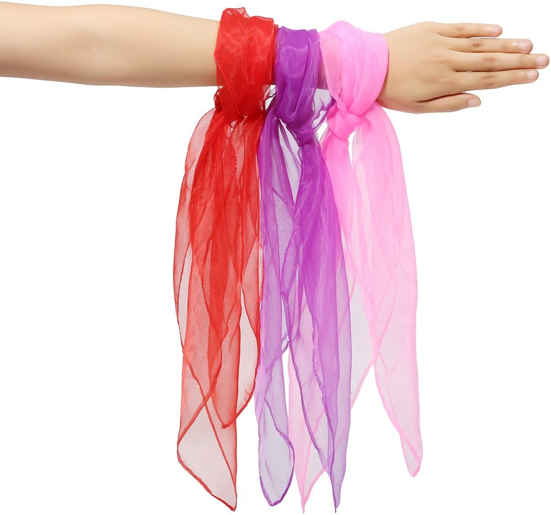 NASUM Dance Scarves, 20 Pieces Square Juggling Silk Dance Scarves Movement Scarves Magic Tricks Performance Props Accessories ,Random Color Delivery : Toys & Games