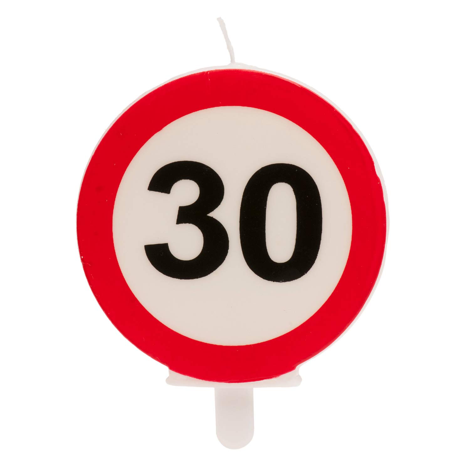 Dekora - Birthday Candles For Cakes With Forbidden Sign - Number 30