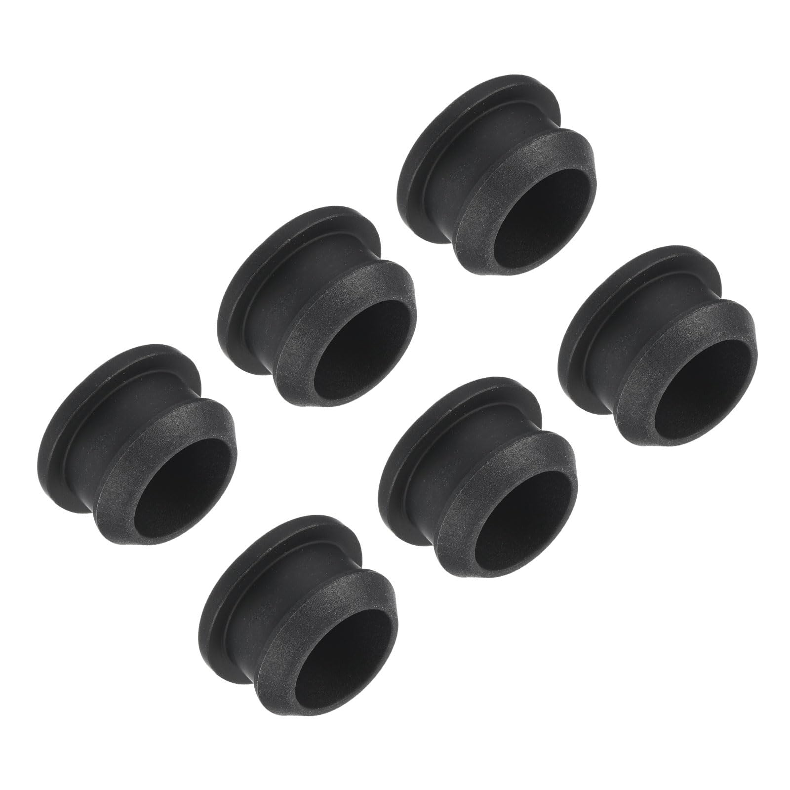 TOP-VIGOR 6Pcs Silicone Snap in Locking Hole Plugs, 18mm Diameter Hole Stoppers, Rubber Panel Seal Cover Flush Type Panel Round for Kitchen Rubber Bulkheads Waterproof Sealing Plugs, Black