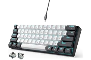 abucow 60% Mechanical Gaming Keyboard Brown Switch Wired Compact Keyboard Anti-Ghosting No-Conflict 61 Swappable keycaps Ergo