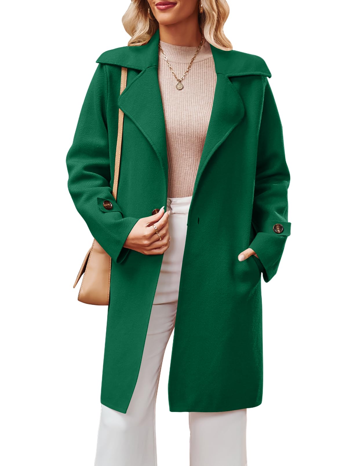 Merokety MEROKEETY Women's 2024 Open Front Knitted Cardigan Coats Notched Lapel ...