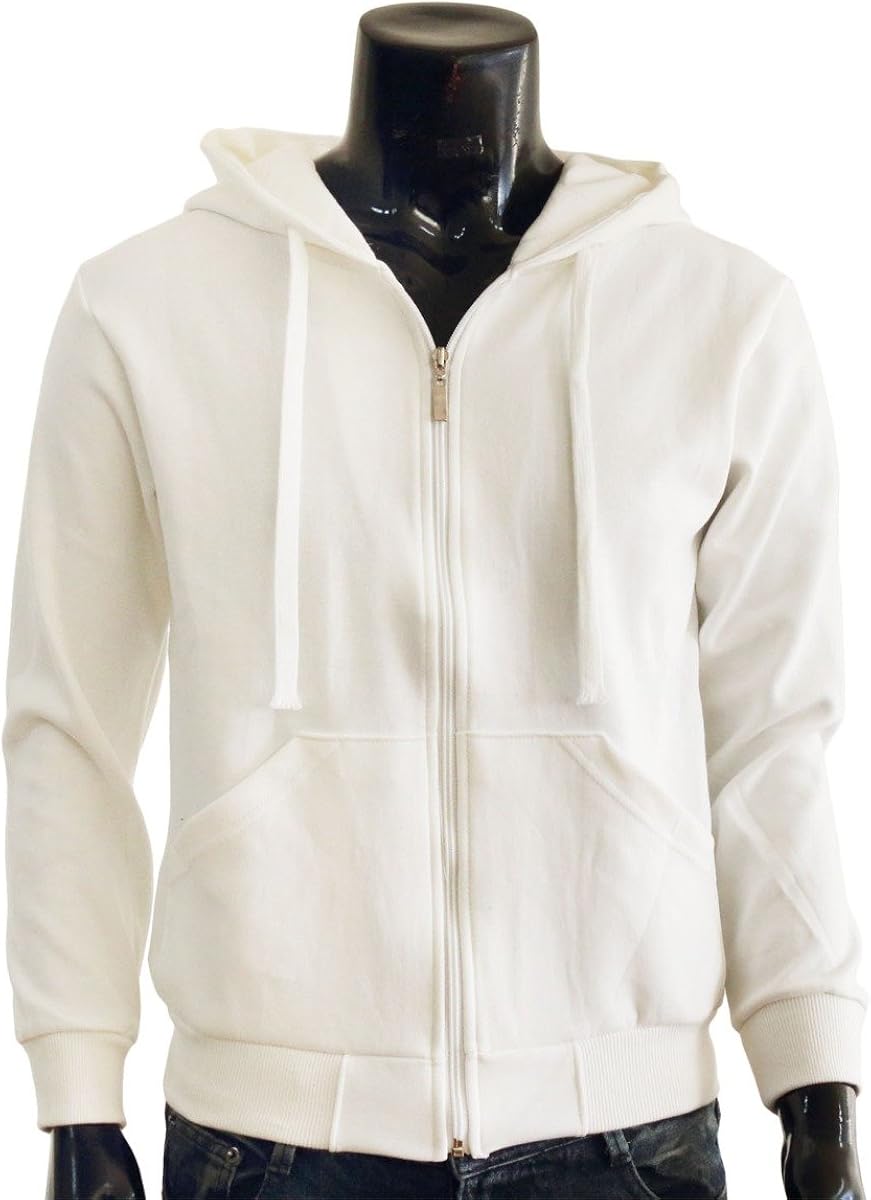 Full Zip Cotton Plain Hoodie Jackets 