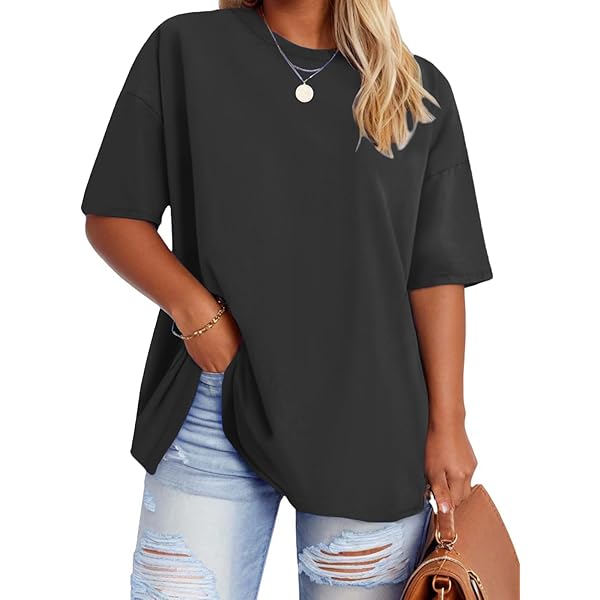 Fisoew Women's Plus Size T Shirts Oversized Tees Summer Half