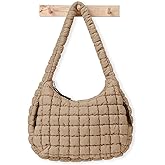 Womens' Lightweight Quilted Carryall GYM Tote Bag Puffer Crossbody Bag Soft Puffy Boho Handbags Big Capacity Purse