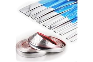NANSH Shine & Bright Auto 16Ft Chrome Silver Automotive Car Exterior and Interior Molding Trim Universal Bumper Window Door Body Side Decorative Strip Scratch-Proof (1-9/16 inch (40mm))