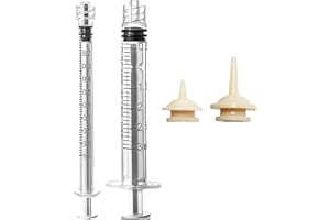 Boobysuu Nipple Feeding Syringe Set for Kittens, Feeding Syringe with Silicone Nipples, Suitable for Newborn Kittens, Puppies, Rabbits, and Small Animals, Includes 2 Syringes & 2 Silicone Nipples