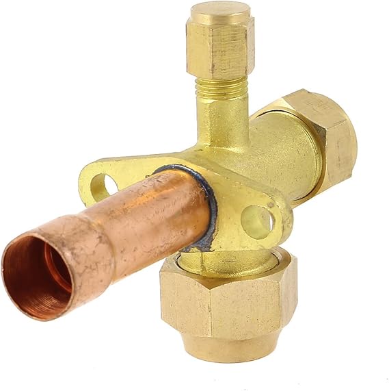 1/2"PT Inlet 3 Way Straight Flare Pipe Split Air Conditioner Valve