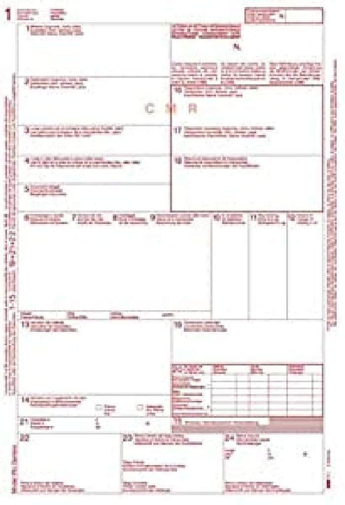 Letter Of Car International EDIPRO CMR 5 copies 12 x24 cm [e0052bis]