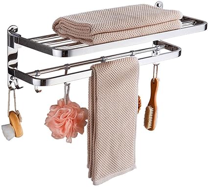 Estante de toallas de baño plegable , soporte de almacenamiento de