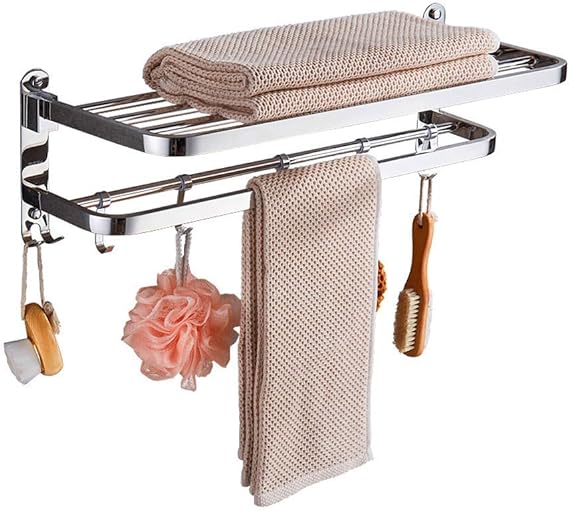 Estante de toallas de baño plegable , soporte de almacenamiento de