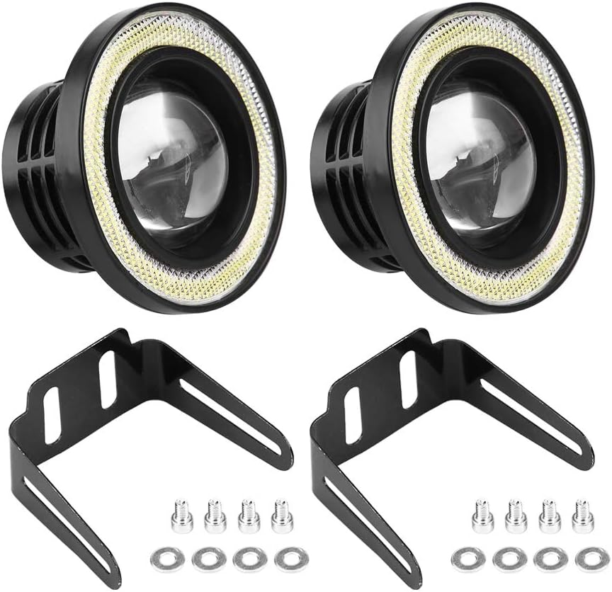 Universal Car Fog Light 2pcs 30W LED COB Angel Eyes Daytime