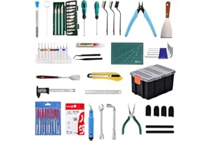 WOLIAS Comgrow 3D Printer Tools Kit, 96Pcs Universal 3D Printer Accessories with 3D Printer Nozzle Cleaning kit, Screwdriver Set, Wrench Set, Deburring Tool, Hobby Knife Set, Digital Caliper and Storage Box