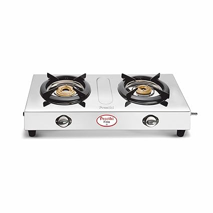 Preethi Fino Stainless Steel 2-Burner Gas Stove, 14-Pieces