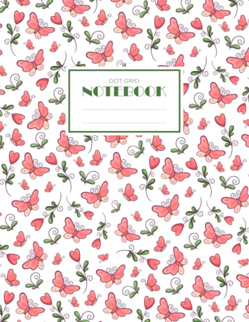 Dot Grid Notebook: Large Dotted Journal (8.5 x 11 inches), Butterflies Journal, Notebook with Dot Grid Pages