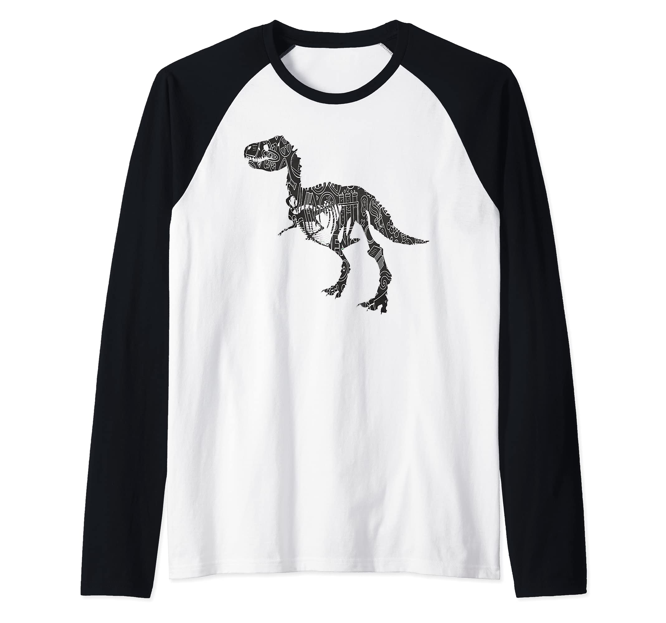 Tyrannosaurus Rex Animal T-Rex Creepy Dinosaur Raglan Baseball Tee