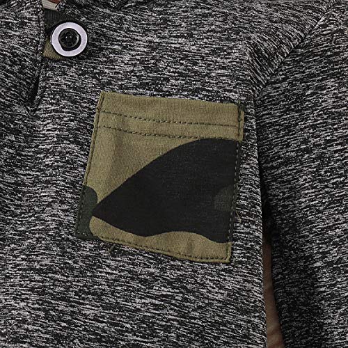 Kids Toddler Infant Baby Boys Girls Fall Outfit Plaid Pocket Hoodie Sweatshirt Jackets Shirt+Pants Winter Clothes Set (Camouflage, 6-12 Months)