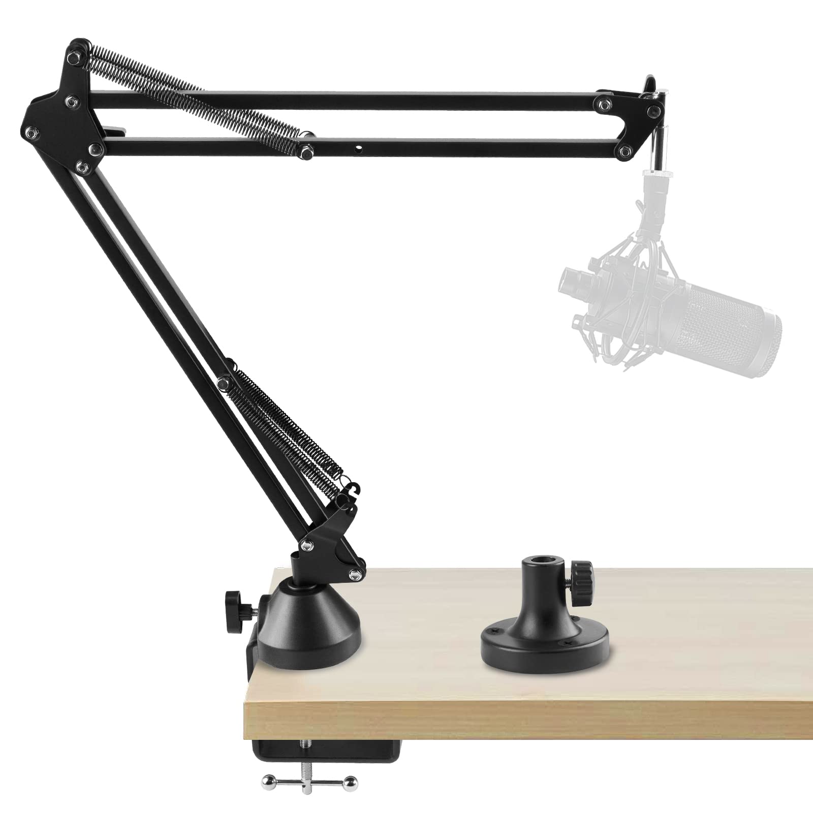 Geekria for Creators Professional Microphone Boom Arm Compatible with Audio-Technica AT2020, AT2035, Suspension Mic Stand, Adjustable Desk Mount Holder for Studio Recording, 28.7" Reach