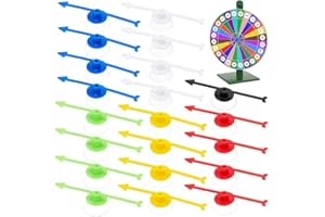 BENECREAT 24Pcs 6 Colors Arrow Spinners, 3.94x0.39x0.24inch Plastic Large Arrow with Suction Cup, Spinners Pointer for Activi