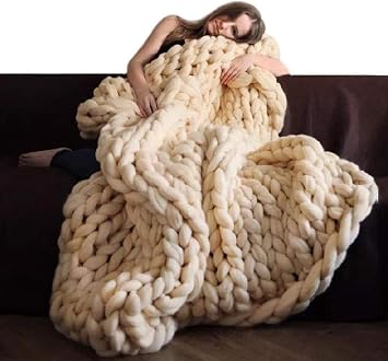 Merino Blanket Decke Stricken Wolle Garn Stricken Decke