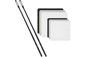 CONLI Flute Cleaning Kit 2 Flute Cleaning Rods with 6 Pack Flute Cleaning Cloth Musical Instruments Polishing and Cleaning Accessories - White, Gray, Black