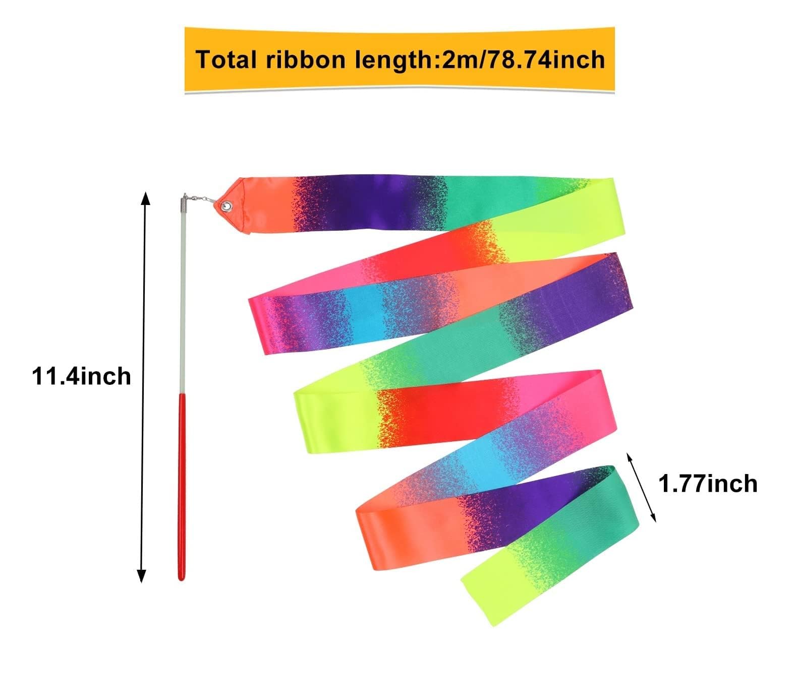 20 Pack Ribbon Dancing Wands Party Favors for Kids, Rainbow Birthday Decorations, Princess Party Supplies, Girls Party Games, Gymnastics Goody Bag Stuffers (Rainbow)