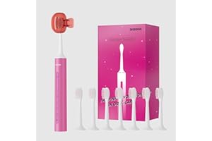BABONIR Sonic Electric Toothbrush with 8 Brush Heads for Adults & Kids 3+, One Charge for 180 Days, 5 Modes, Smart Timer, IPX7 Waterproof, Rechargeable Toothbrush with Brush Cover, Dark Pink