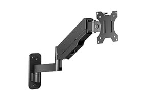 UPGRAVITY Monitor Wall Mount, Computer Monitor Wall Mount for 17-32 inch Flat/Curved Screens, Gas Spring Single Wall Mount Monitor Arm Holds up to 17.6lbs, Tilt, VESA 75x75/100x100 mm