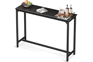 ODK 55 Inch Bar Table, Bar Height Pub Table, Counter Height Bar Table, Rectangular High Top Kitchen & Dining Counter Tables with Sturdy Legs & Easy-to-Clean Top, Indoor use, Black