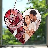 Personalized Valentine Suncatcher, Custom Couple Photo Window Hanging, Romantic Stained Glass Style Gift for Him Her, Ornaments for Home Window & Car Decor, Sun Catcher for Home Decor