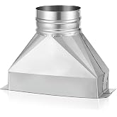 3-1/4" x 10" to 4" Rectangular to Round Duct Transition, Microwave Vent Kit | Galvanized Steel, HVAC Ducting, Exhaust Adapter for Range Hood, 10 in Length, Connects Duct Fittings,4 inch Exhaust Vent