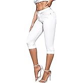 Hybrid & Company Women's Stretchy Slim Fit Denim Capri Jeans