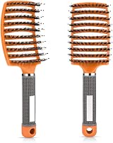 URAQT Hair Brush Boar Bristle Paddle for Women Detangle Soft Massage Red view 8