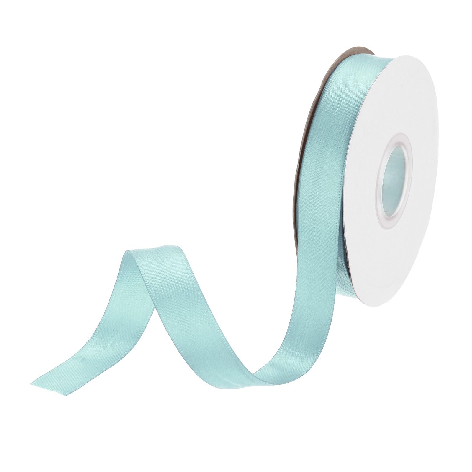 DMiotech 15mm Satin Ribbon 23m/75ft Thin Double Face Fabric Grosgrain Ribbon for Gift Wrapping Floral Hair Flower Bouquet, Aquamarine Blue