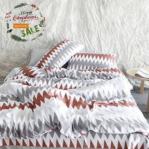 Vougemarket Simple Bedroom Collection 100% Cotton 3-pieces Duvet Cover Set,Reversible Colorful Wave Pattern Bedding Set-King,Stockholm