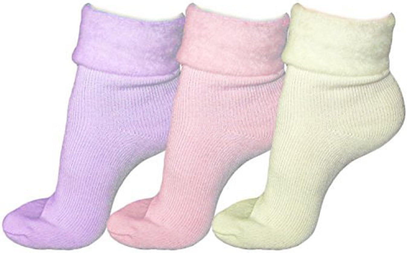 Pariella Women's 3 Pairs Ultra Soft Thermal Brushed Warm Winter Bed Socks One size UK 4-7 Pink/Lilac/Cream