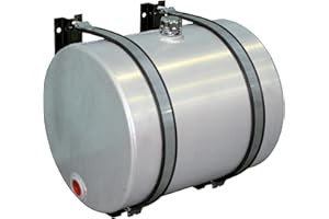 Buyers Products SMC50A Side Mount Cylindrical Aluminum Reservoir, 50 Gallons, 2 In. NPT Return Ports, Mounting Hardware, Stra