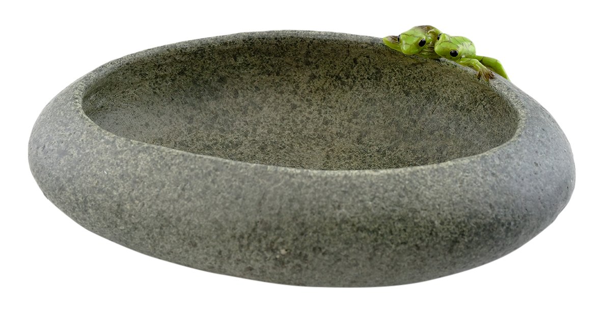 Top Collection Garden Frogs On Long Functional Stone Flower Pot Planter Figurine