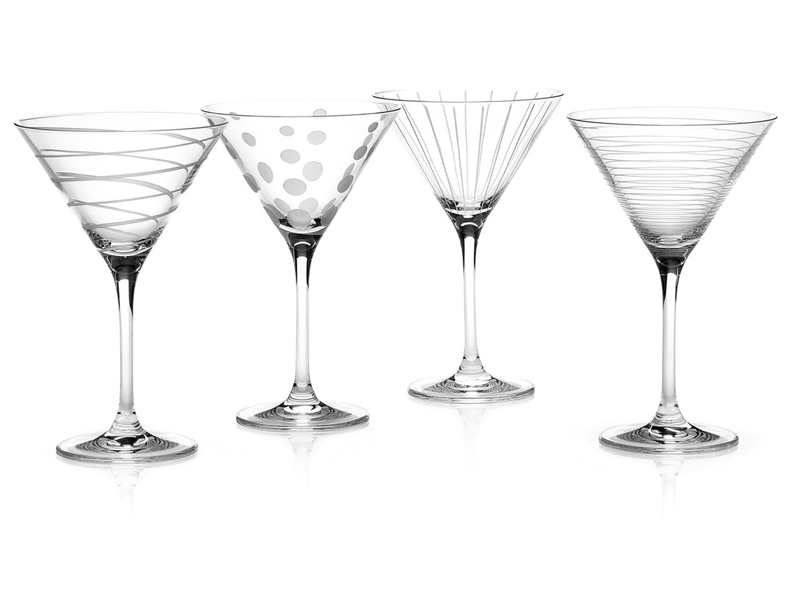 MIKASA Cheers Martini Glasses, Set of 4, 290 ml, Silver