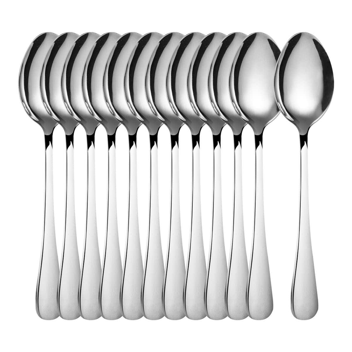 Teaspoons Set of 12, Stainless Steel Spoon Set for Dessert Coffee and Cake, Tea Spoons Cutlery for Restaurant