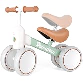 Balance Bike for 1+ Year Old Baby, 12-24 Months Toddler No Pedal Bike | 4-Wheel Baby Bike, 1-2 Year Old Boys &amp; Girls First Birthday Xmas Gifts