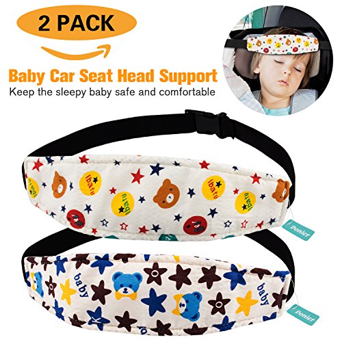 Packs of 2 Baby Kids Safety Head Support Band, Donier Comfortable Pram Stroller Safety Seat Fastening Belt, Safety Belt 