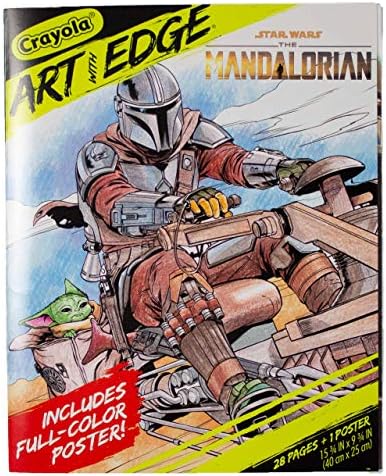 Crayola Mandalorian Coloring E book with Poster, Child Yoda Featured, Kinds Range, 28 Pages