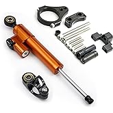 Fit For Kugoo G-booster Scooter Steering Damper CNC Motorcycle Stabilizer Steering Damper 50mm Clamp Mounting Bracket Support Kit Orange