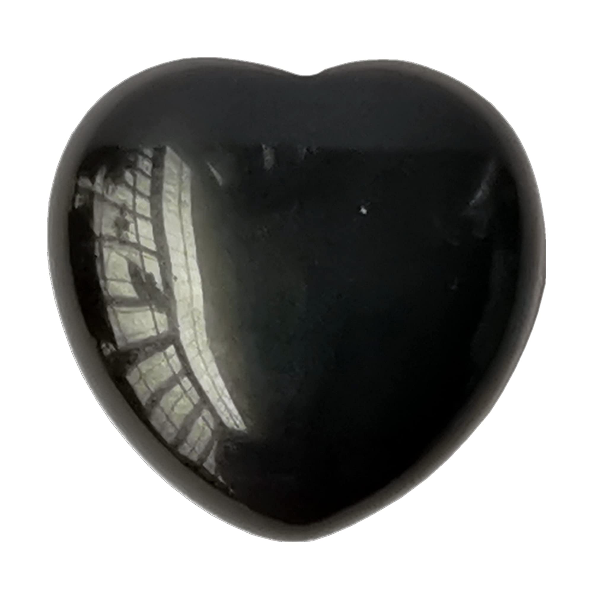 Manekieko Natural Black Obsidian Palm Worry Carved Heart Love Stone,40mm Crystals and Healing Stones