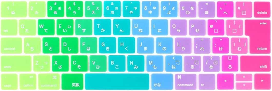 Amazon Macbook Pro 13 15 16 キーボードカバー 17 18 19 Macbook Pro Retina 13 15インチ Touch Bar搭載モデル キーボードカバー 防塵カバー Jis日本語配列キースキン 防水シリコン材料 モデル 159 A19 A1706 A1707 虹 Btianda キーボードカバー